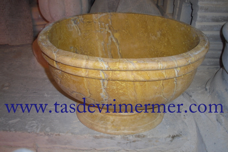 Mermer Kurna Sarı Traverten Kurna 